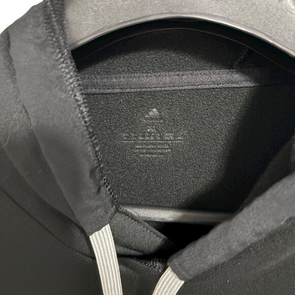 Adidas Mens Hooded Long Sleeve Sweatshirt Size XL Black Pocket - Picture 4 of 6